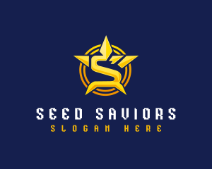 Star Shield Letter S logo design