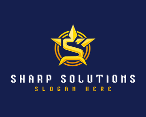 Star Shield Letter S logo design