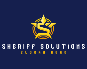 Star Shield Letter S logo design