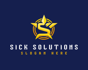 Star Shield Letter S logo design