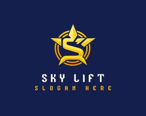 Star Shield Letter S logo design