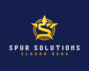 Star Shield Letter S logo design