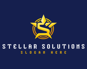 Star Shield Letter S logo design