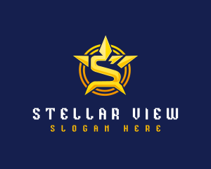 Star Shield Letter S logo design