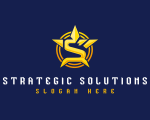 Star Shield Letter S logo design