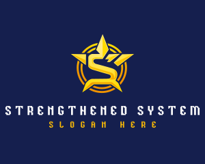 Star Shield Letter S logo design