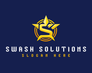 Star Shield Letter S logo design