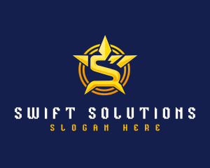 Star Shield Letter S logo design