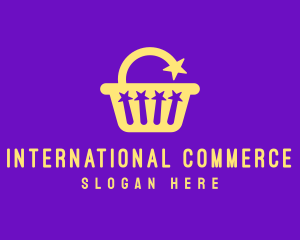 Starry Shopping Basket logo design