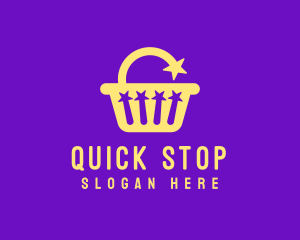 Starry Shopping Basket logo design