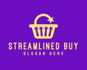 Starry Shopping Basket logo design