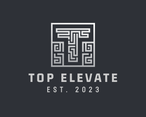 Metallic Maze Letter T  logo design