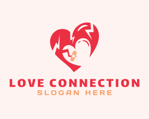 Broken Love Heart  logo design