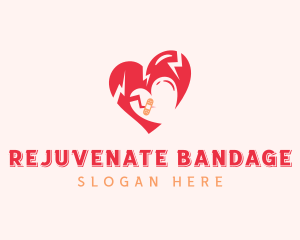 Broken Love Heart  logo design