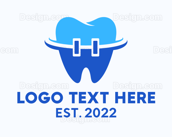 Dental Braces Oral Care Logo