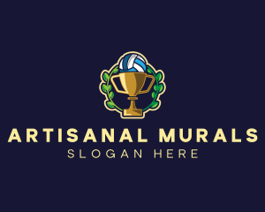 Volleyball Trophy Cups logo design