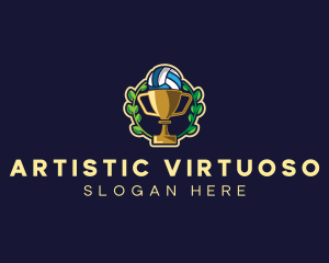 Volleyball Trophy Cups logo design