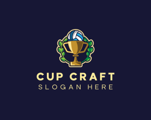 Volleyball Trophy Cups logo design