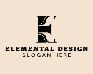 Interior Design Contractor Letter E logo design