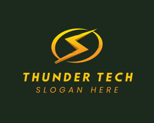 Electric Thunder Lightning logo design