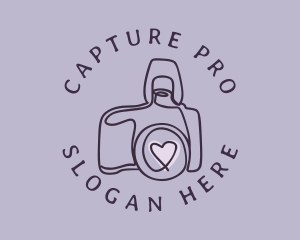 Purple Heart Camera logo design