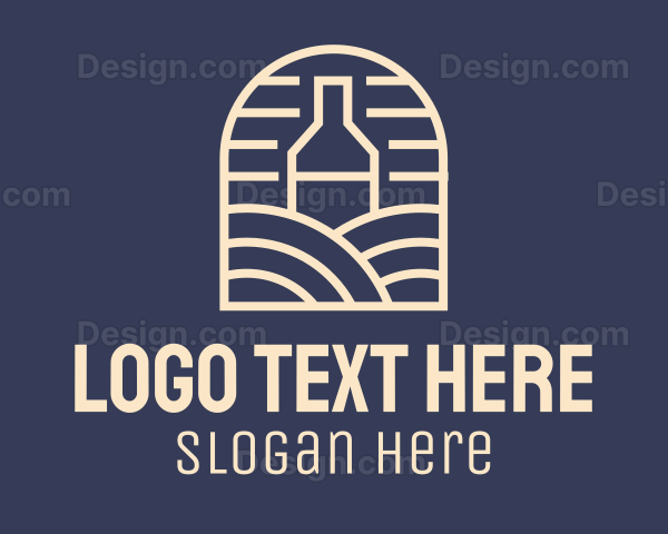 Wine Bottle Vineyard Logo