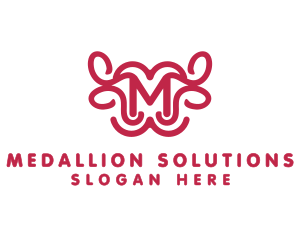 Pink Buffalo M Outline logo design