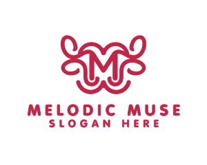 Pink Buffalo M Outline logo design