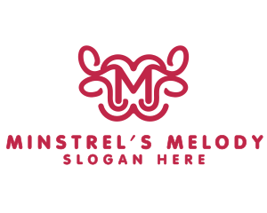 Pink Buffalo M Outline logo design