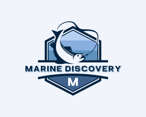 Hexagon Marine Fishing logo design