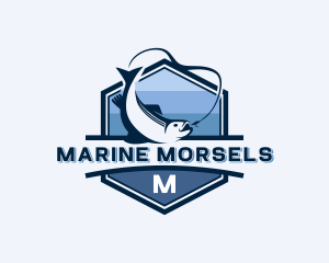 Hexagon Marine Fishing logo design