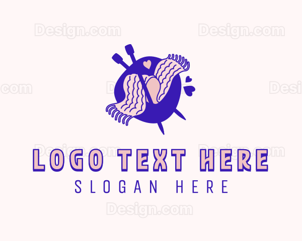 Handicraft Knitting Scarf Logo