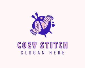 Handicraft Knitting Scarf logo design