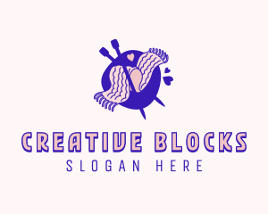 Handicraft Knitting Scarf logo design