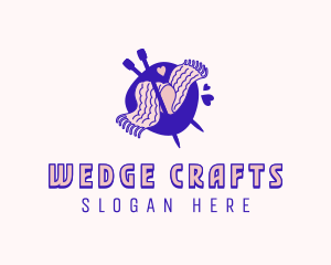 Handicraft Knitting Scarf logo design