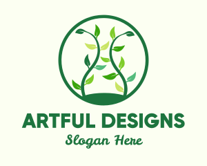 Green Organic Tree logo design