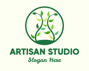 Green Organic Tree logo design