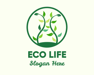 Green Organic Tree logo design