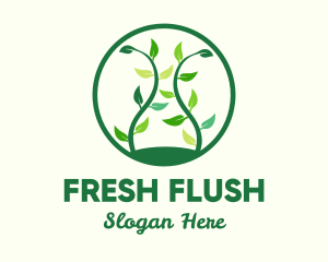 Green Organic Tree logo design