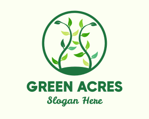 Green Organic Tree logo design