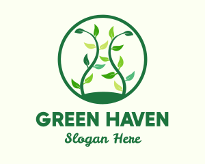 Green Organic Tree logo design