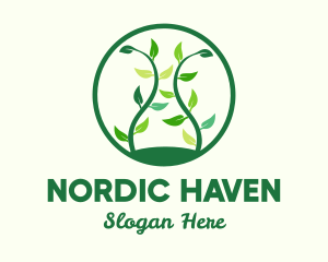 Green Organic Tree logo design