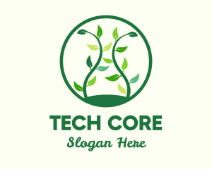 Green Organic Tree logo design