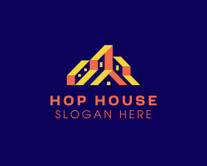 Abstract House Roofing logo design