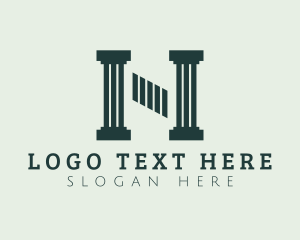 Architecture - Property Pillar Letter N logo design
