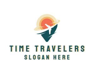 Airplane GPS Travel logo design