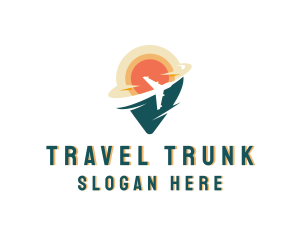 Airplane GPS Travel logo design