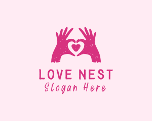 Love Heart Hand logo design