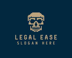 Retro Pixelated Skull Logo