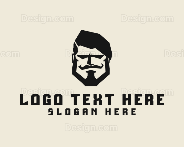 Angry Hipster Man Logo